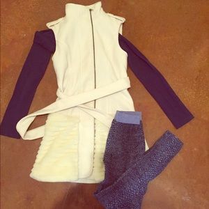 Ya sleeveless jacket dress with fur trim